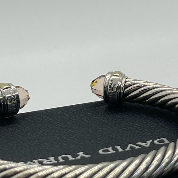 David Yurman Cable Classic 7mm Bracelet with Morganite and 14k Gold - Picture 7 of 10